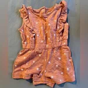 Cloud Island Girls' Rust Sun Print Romper - 0-3MO NWOT